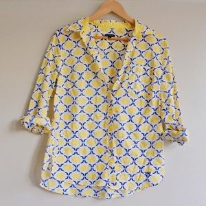 Talbots Yellow Pattern Blouse